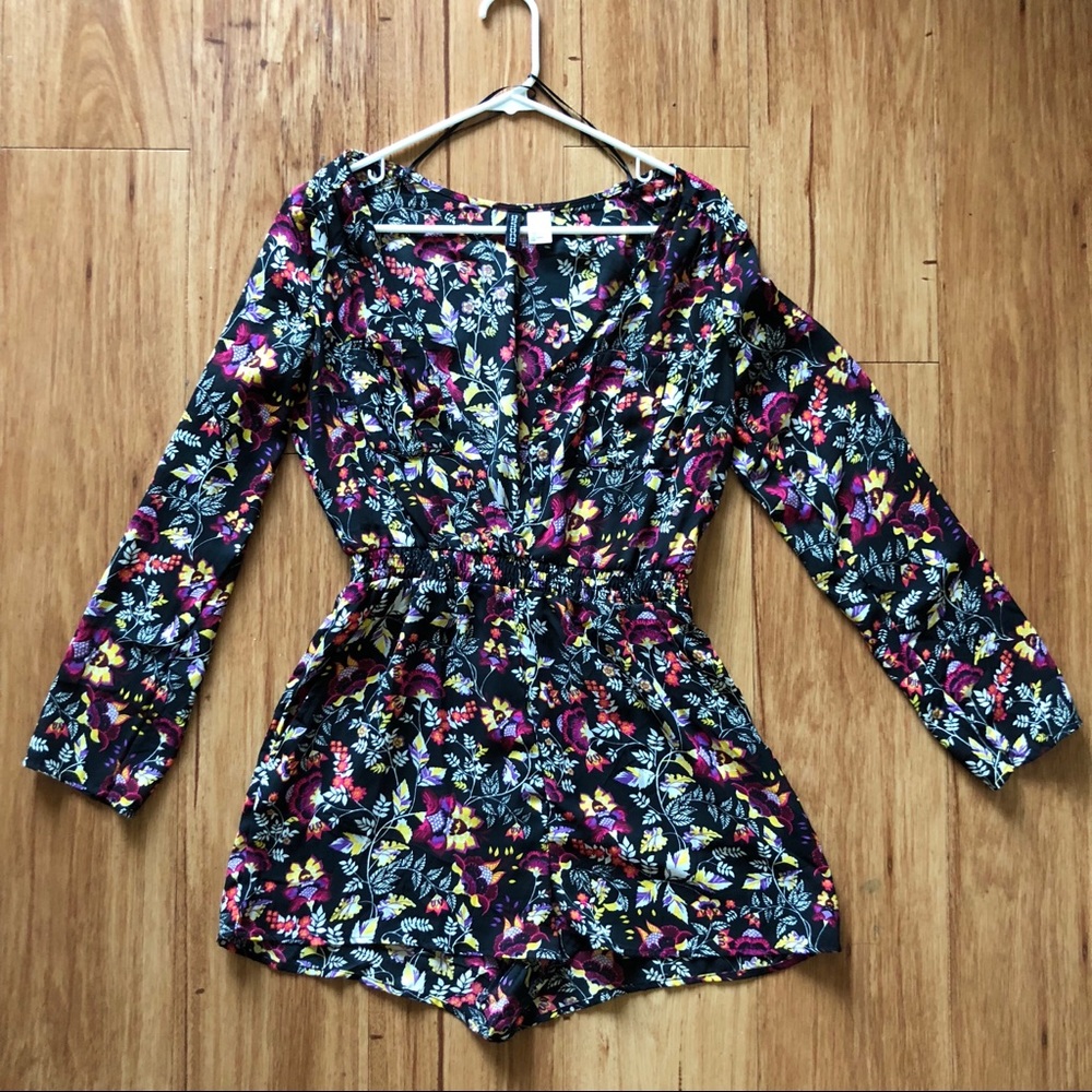 H&M Long Sleeve Floral Romper